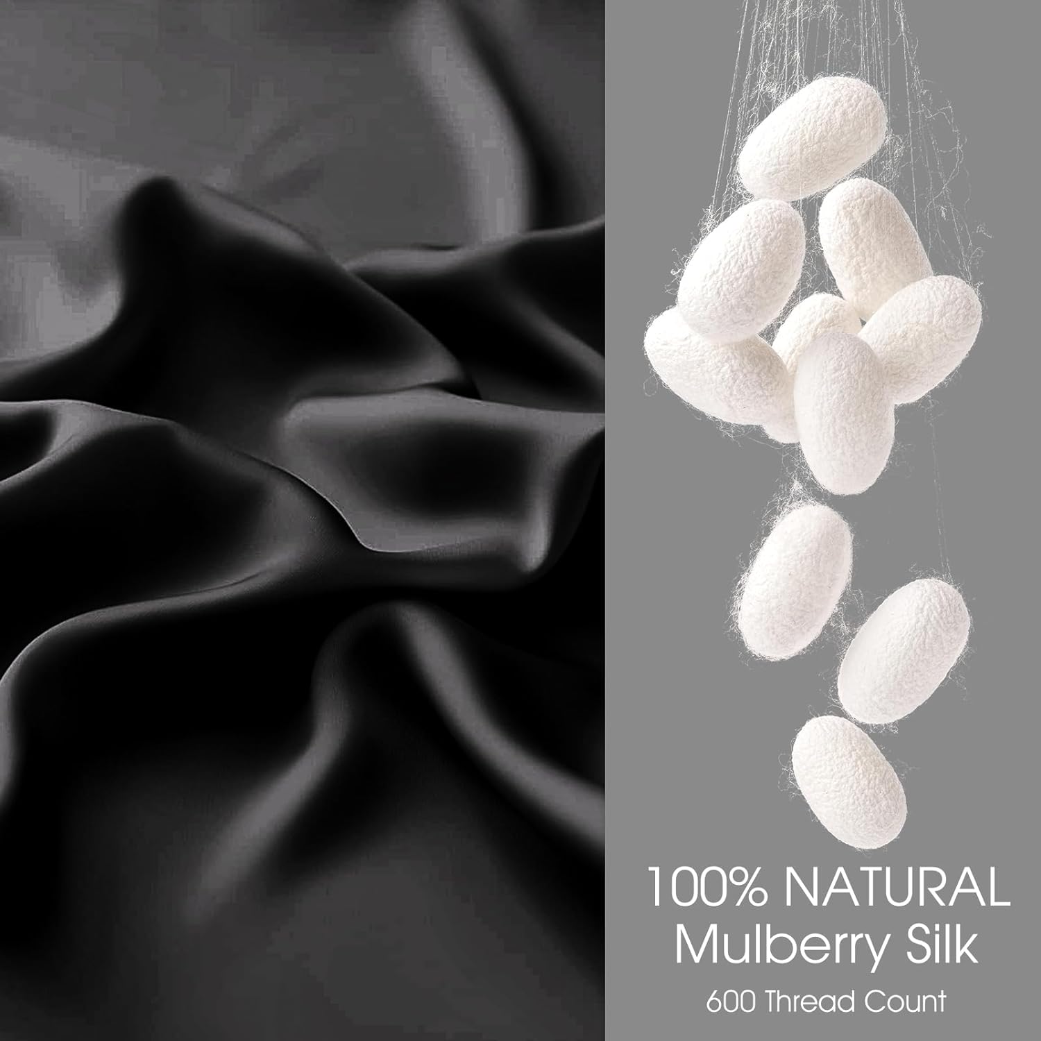 QIUYIDP Silk Pillow Cases 2 Pack Queen Size Mulberry Silk Pillowcase for Hair and Skin Set of 2 Highest Grade 6A Silk Soft Breathable Cooling with Hidden Zipper, White