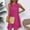 Hot Pink, variant on ZZwxWA Womens Summer Sleeveless Mini Dress Crew Neck Ruffle Smock Dresses Tie Backless Short Dresses Solid Color Ladies Casual Clothing