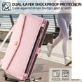 thumbnail image 6 of Allytechgroup Versatile Samsung Galaxy S25+ Case Cover, Multifunctional Phone Case for Samsung Galaxy S25+, with Zipper Pocket Shoulder Strap Hand Wrist Cards Holder Stand Feature Case, Pink, 6 of 7