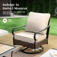 thumbnail image 3 of 7-Seat Outdoor Patio Furniture Set with 56" Fire Pit Table, Outdoor Patio Conversation Set with Fire Table, Fire Pit Set with Swivel Chairs, Beige, 3 of 13