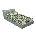 thumbnail image 2 of Ambesonne Retro Fitted Sheet & Pillow Sham Set, Vintage Colorful Floral, Twin, Yellow Blue Cream, 2 of 2