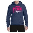 thumbnail image 2 of I Wear Pink for My Mom Survivor Awareness Unisex Graphic Hoodie Sweatshirt, Vintage Heather Navy, Large, 2 of 3
