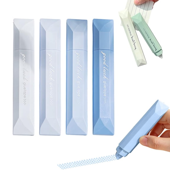 Double Sided Tape Roller Set of 5, Double Sided Tape Pen, Scrapbook Supplies for Journaling, Scrapbooking, Photo Mounting, Gift Wrapping, School Office & Crafts (5PC-Blue)