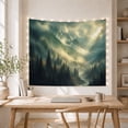 thumbnail image 5 of Mountain Landscape in Fog and Snow Mist, Serene Painterly Style for Nature Lovers, Scenic Wall Art, Christmas Gift Tapestry Wall Hanging for Bedroom, Living Room and Dorm, 5 of 7