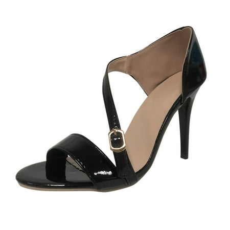 

Mackneog Summer Women Sandals Super High Heel Pointed Toe Open Toe Buckle Gift on Clearance