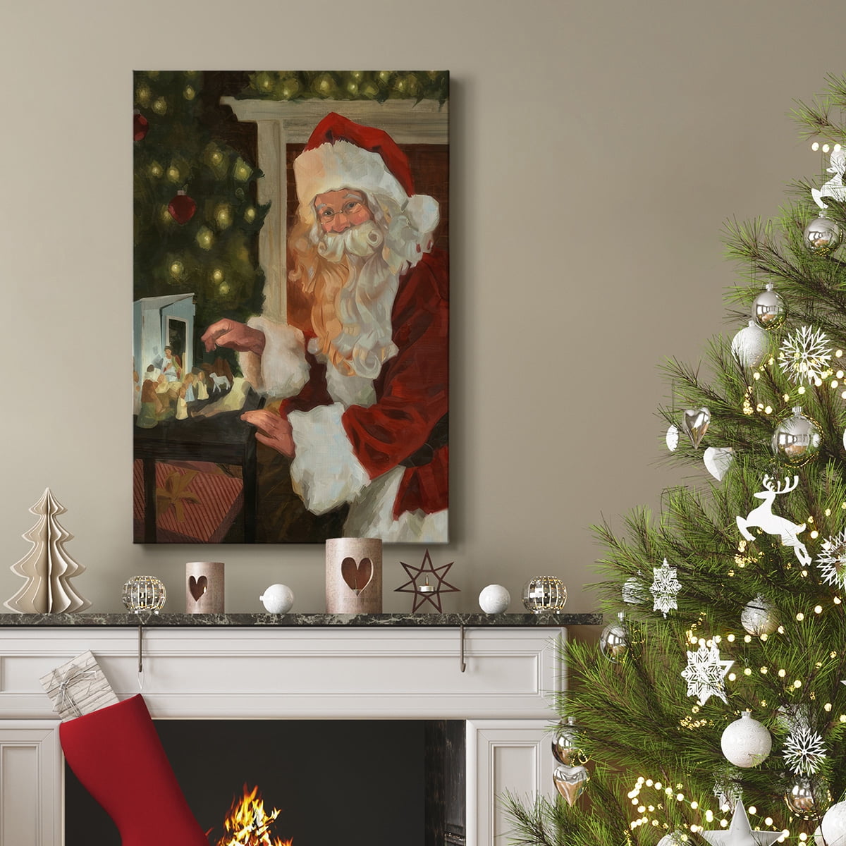 Saint Nick and the Nativity- Gallery Wrapped Canvas