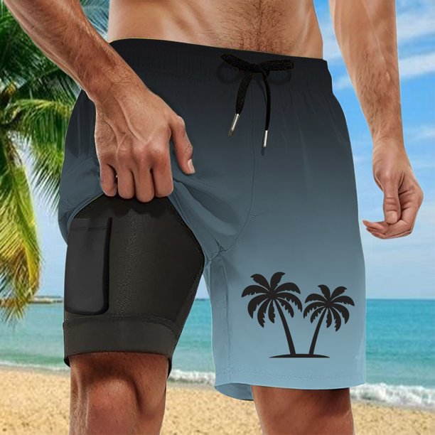 WILLBEST Bañador Deportivo Corto para Hombre, con Forro de Compresión y Entrepierna, con Bolsillos, 778