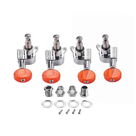 DRAFIDEEP 4Pcs Sealed Ukulele Tuners Metal with Red Color for String Instrument Adjustment