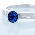thumbnail image 3 of 1.5 Carat Round cut Vintage Sapphire and Diamond Engagement Ring on 10k White Gold, 3 of 4