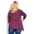 thumbnail image 3 of Avenue Women's Plus Size Ellis Plain 3/4 Sleeve Relaxed Fit Tunic Top, 3 of 6