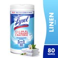 thumbnail image 3 of (6 pack) Lysol® Disinfecting White Wipes, Crisp Linen Scent, Household Cleaning Cloths, 80 Count, 3 of 9