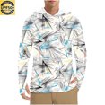 thumbnail image 2 of BADHUB Men's UPF 50+ Sun Protection Hoodie Shirts Rash Guard Fishing Hiking Lightweight Athletic Workout Printed Hooded Tops 005-Beige, 2 of 9