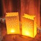 thumbnail image 1 of Bolsa para velas blancas, linternas resistentes a las llamas, bolsa de papel para decoración de bodas, fiestas de cumpleaños, 20 piezas (patrón de sol), 1 of 5