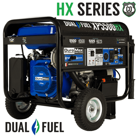 UPC: 0811640016203 | DuroMax XP5500HX 5 500 Watt Portable Dual Fuel Gas Propane CO Alert Generator