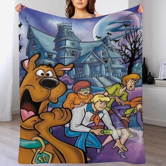 Scooby Doo Cartoon Blanket, Soft Cozy Fluffy Plush Throw Blanket for Boys Girls Young Adults, Warm Flannel Blanket for Living Room Bedroom Couch Bed 30"x40"