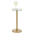 thumbnail image 6 of mDesign Metal and Glass Top Round Accent Side/End Drink Table - Soft Brass, 6 of 7