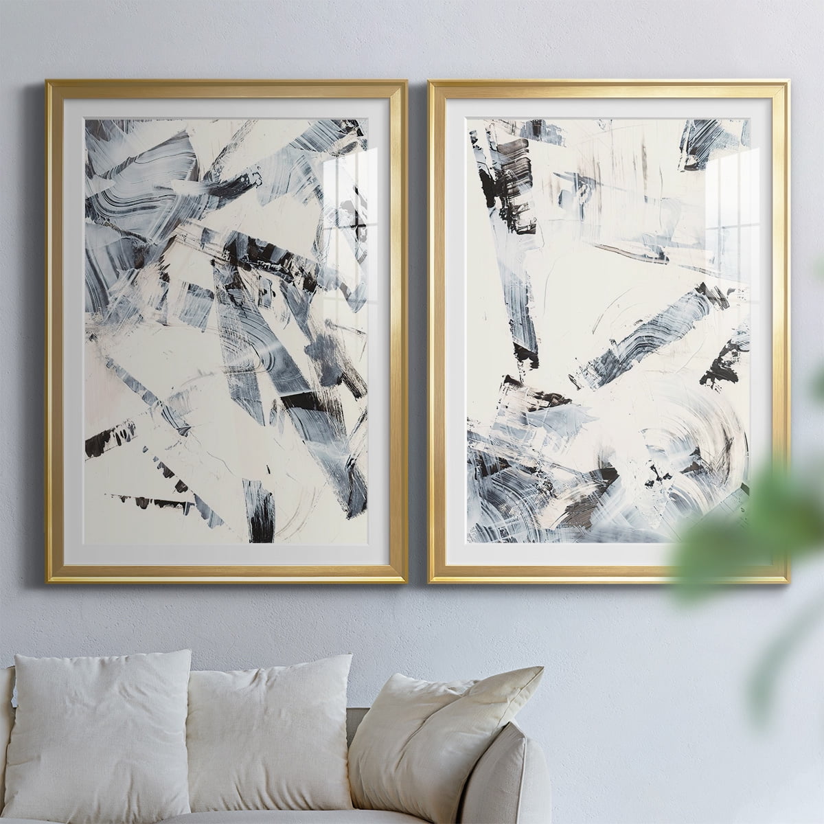 Wexford Home Fractured Ice I Premium Framed Print, 30.5" x 42.5" - Ready to Hang, Gold (Set of 2)