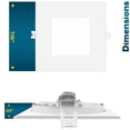 thumbnail image 5 of Sunperian 16-Pack 6 inch Square Ultra-Thin LED Recessed Light J-Box 5 Color Options 12W 1000 Lumens Dimmable Wet Rated, 5 of 7