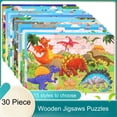 thumbnail image 2 of 30Pcs Wooden Jigsaw Puzzles, Cartoon Animal Shapes Educational Learning Board Game for Preschoolers and Early Educational Activity, 2 of 6