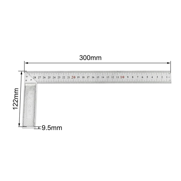Utoolmart Right Angle Ruler, 200mm × 300mm Carbon Steel L Shape Ruler, 90 Degree Square Tool, Framing Tools for Carpenters, Black