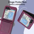thumbnail image 5 of for Samsung Galaxy Z Flip 5 5G Slim Flip Case, Premium PU Leather Shockproof Drop Protective with Hinge Protection Phone Case Cover for Samsung Galaxy Z Flip 5 5G, Purple, 5 of 5