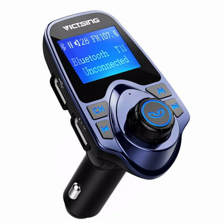 VicTsing Bluetooth FM Transmitter for Car, Wireless Bluetooth Radio Transmitter Adapter with Hand-Free Calling and 1.44