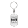 thumbnail image 1 of Bible Transformation Stainless Steel or 18k Gold Premium Swivel Dog Tag Keychain, 1 of 8