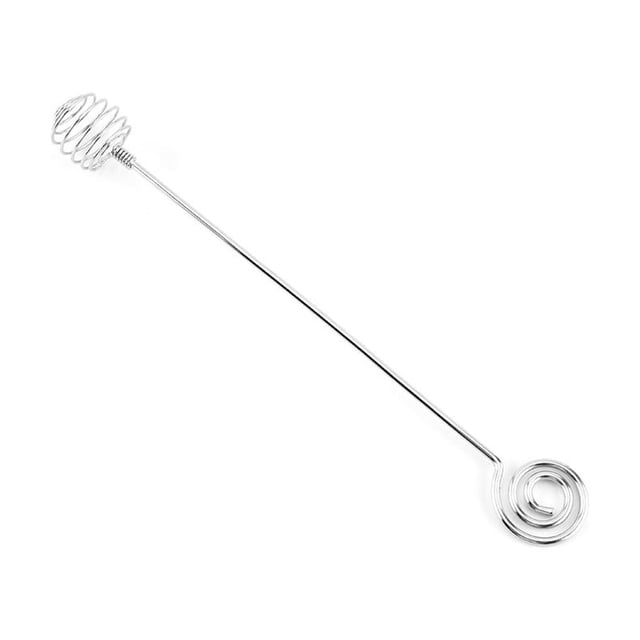 Kearding Batidor de huevos portátil para panadería y restaurante en casa, batidor mezclador de miel de acero inoxidable, mezclador de crema, Cocina y Comedor Plata
