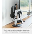thumbnail image 2 of Yamazaki Home Controller Stand, Black, Steel + Wood, Adjustable Tiers, 2 of 7