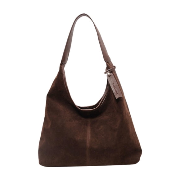 Milaget Suede Bag Handbag Underarm Bag Large Top Handle Bag Purse Tote Bag for Women Coffee