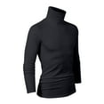 thumbnail image 6 of Yuanlong Mens T-Shirts Solid Long Sleeve High Neck With Face Mask Thick Slim Tops Winter Layyering Wear Warm Base Shirts, 6 of 6