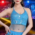thumbnail image 6 of Belly Dance Tassel Crop Top Sequin Halter Adjustable Polyester Material for Women Party Performance, 6 of 7
