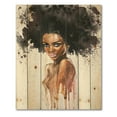 thumbnail image 3 of Designart 'Portrait of Afro American Woman VII' Modern Print on Natural Pine Wood, 3 of 5