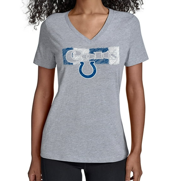 Women's Starter Gray Indianapolis Colts Color Shading V-Neck T-Shirt