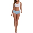 thumbnail image 2 of INSPIRE CHIC Women's Mid-Waisted Modal Plus Size Underwear Solid Cotton Full Coverage Briefs 2 Packs S 1 Light Blue 1 Khaki, 2 of 4