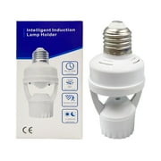 Motion Sensor Light Socket PIR Motion E27 Screw Bulb Adapter Adjustable Auto On/Off Night Light Control Garage Light For Basement Pantry Room Storage Room Garage Light