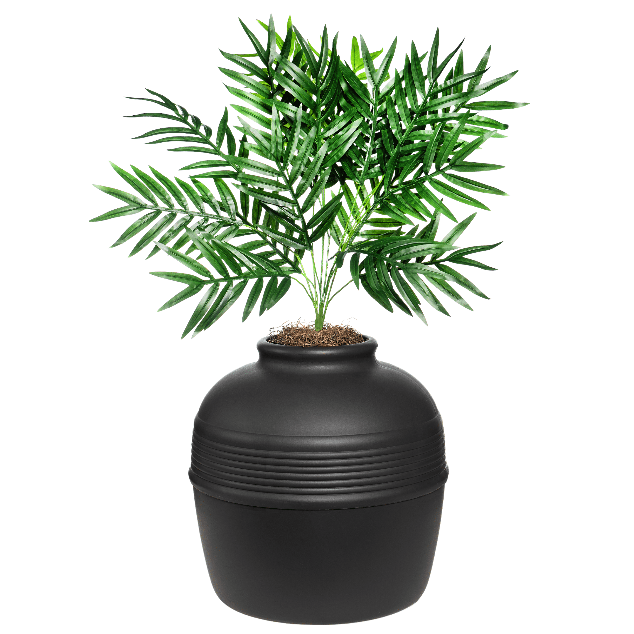 Good Pet Stuff Hidden Cat Litter Box Enclosure with Artificial Plant, Odor Filter System, Reusable Tray, Original Round Planter, Essentials Kit, Black