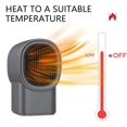 thumbnail image 3 of Mini calentador de ventilador eléctrico gris, calentador eléctrico de cerámica PTC portátil, calentador de ventilador de oscilación de 45°, 3 modos, protección contra sobrecalentamiento y vuelco, 3 of 5