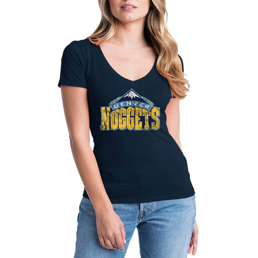 NBA Denver Nuggets Women's Short Sleeve V Neck Graphic Tee