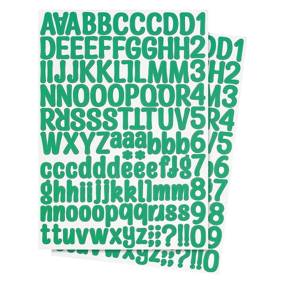 Letter Stickers 1 Inch, 12 Sheets Self Adhesive Alphabet Sticker Letter Decals for Mailbox Window Door Cap Decorations, Dark Green
