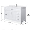 thumbnail image 5 of Wyndham Collection Beckett 54" Wood Single Bathroom Vanity in Nickel/White, 5 of 6