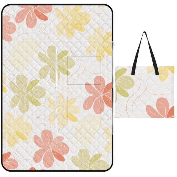 Colorful Floral Bohemia Waterproof Picnic Blanket with Foldable Zipper, Suitable for Outdoor Use, Suitable for Travel, Camping, Beaches, Parks, Grasslands, Picnic Blanket Accessories