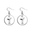 thumbnail image 1 of Pendientes de plata Unbranded flor de loto negro blanco 2.7 cm M, 1 of 3