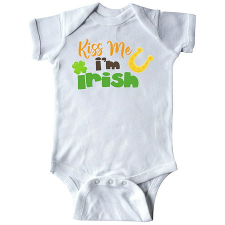 

Inktastic Saint Patrick s Day Kiss Me I m Irish Clovers Gift Baby Boy or Baby Girl Bodysuit