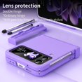 thumbnail image 7 of MonsDirect for 6.7 inch Samsung Galaxy Z Flip 3 5G 2021 Case with A Capacitance Pen, Two Hinge Protection Hard PC Back Anti-Drop Shockproof Full Coverage with S Pen Holder for Galaxy Z Flip 3, Purple, 7 of 7