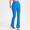 thumbnail image 4 of SWSMCLT Women's Flares Yoga Pants Workout Bell Soft Elastic Waist Casual Pants Sweatpants High Waisted Boot Cut Blue Medium, 4 of 4