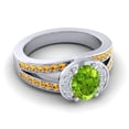 thumbnail image 3 of 2.35 Carat Oval Cut Peridot & Citrine Gemstone Wonderful Bridal Ring for her Solid 14K White Gold Size 9 by Diamond-Capitals, 3 of 8