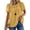 Yellow, variant on Summer Womens Chiffon Blouses Short Sleeve Crew Neck Shirts for Women Boho Lace Casual Tops