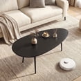 thumbnail image 2 of Costway Oval Coffee Table, Mid Century Center Table with Sturdy Metal Construction for Home Black, 2 of 10