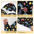 thumbnail image 3 of Game Controller Black Pattern Double-Sided Sherpa Fleece Wearable Blanket Hoodie, Oversized Thick Fuzzy Pullover with Giant Pocket for Women & Men, 3 of 3